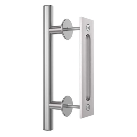 Quiet Glide Satin Nickel Ladder Handle and Recessed Door Pull Hardware Set NT.1499.02.02